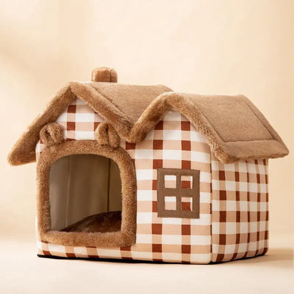 Foldable Dog House Pet Cat Bed Winter Dog Villa Sleep Kennel Removable Nest Warm Enclosed Cave Sofa Pets Supplies HEBDO