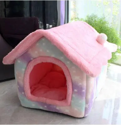 Foldable Dog House Pet Cat Bed Winter Dog Villa Sleep Kennel Removable Nest Warm Enclosed Cave Sofa Pets Supplies HEBDO