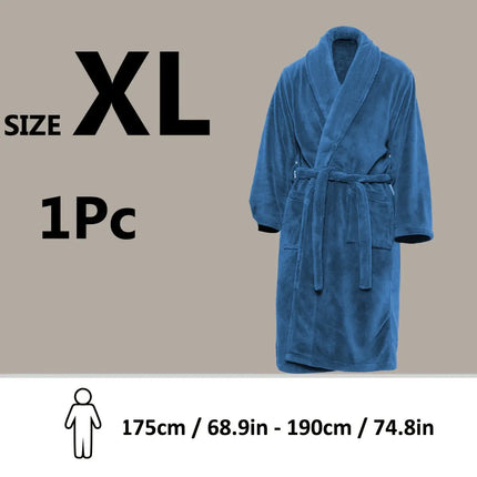 Ultra-Soft Fleece Bathrobe - Cozy, Warm & Machine Washable with Shawl Collar for Men and Women HEBDO