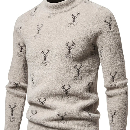 Men's Slim-Fit Knit Pullover - Casual Long Sleeve winter HEBDO