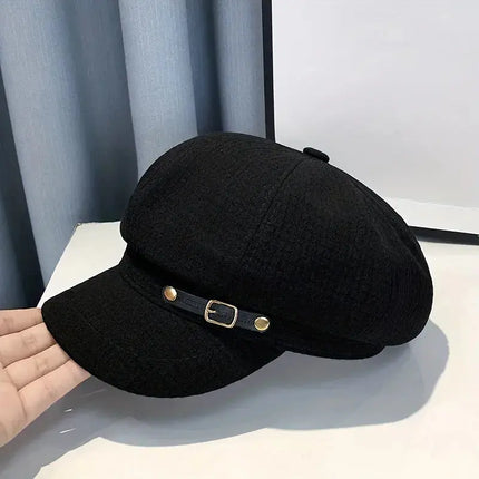 Elegant Embossed Berets Classic Solid Color British Style Beret Cap Breathable Newsboy Hats For Women Autumn & Winter - Premium  from FRANTZDOL STORE  - Just $30! Shop now at FRANTZDOL STORE 