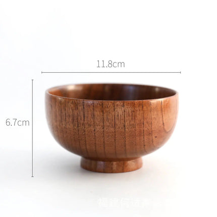 Wooden Bowl Japanese Style Wood Rice Soup Bowl Salad Bowl Food Container Large Small Bowl for Kids Tableware Wooden Utensils - Image #10