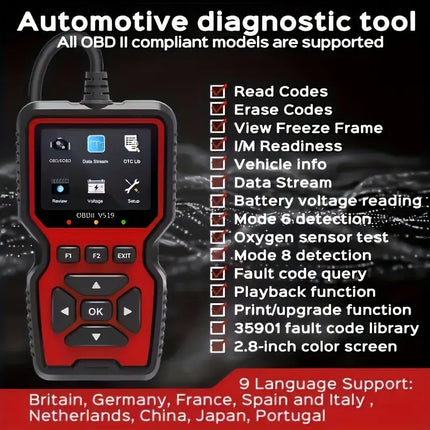 Car Full OBD2/EOBD Code Reader Scanner Automotive Professional OBDII Diagnostic Tools Car Diagnostic HEBDO