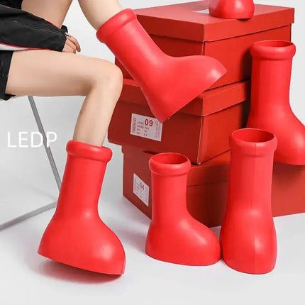 Fashionable Red Boots Spring and Autumn Waterproof Round Head Breathable All-match Casual Wear-resistant Comfortable Outdoor - Premium  from FRANTZDOL STORE  - Just $26.13! Shop now at FRANTZDOL STORE 