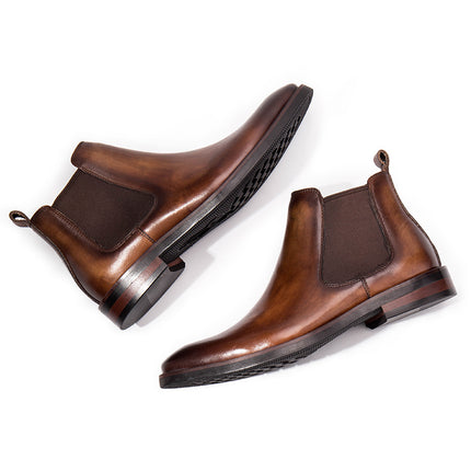 Brown Head Leather Business Shoes For Men HEBDO STORE