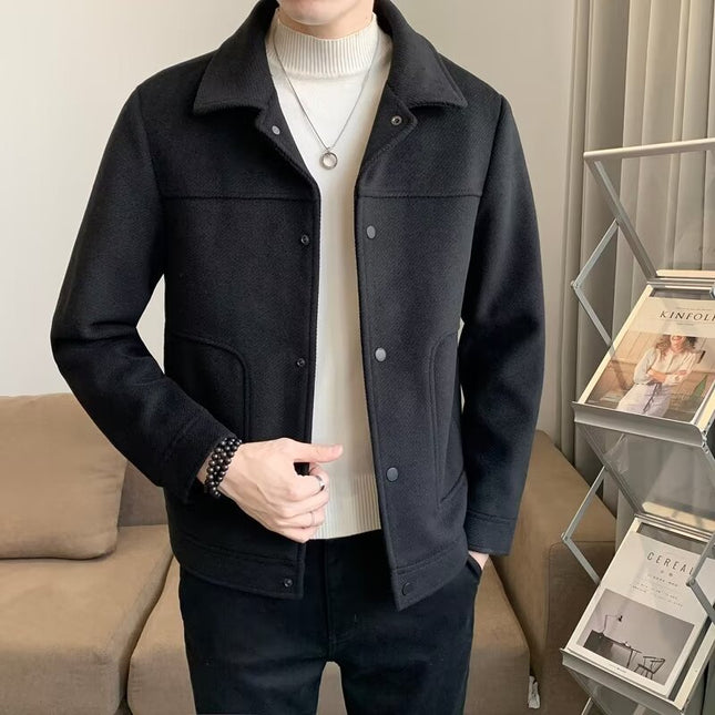 Men's Casual Top Clothes Short Woolen Coat HEBDO STORE