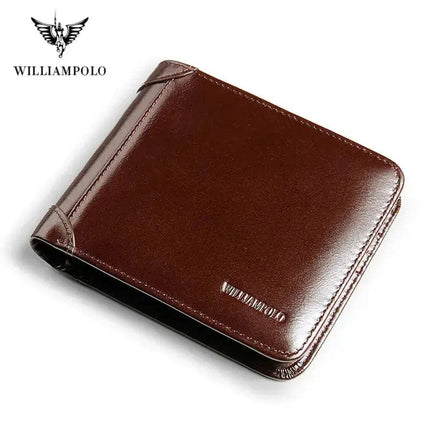 WILLIAMPOLO Genuine Leather Wallets Men Wallet Credit Business Card Holders Vintage Brown Leather Wallet Purses High Quality - Premium  from FRANTZDOL STORE  - Just $45.99! Shop now at FRANTZDOL STORE 