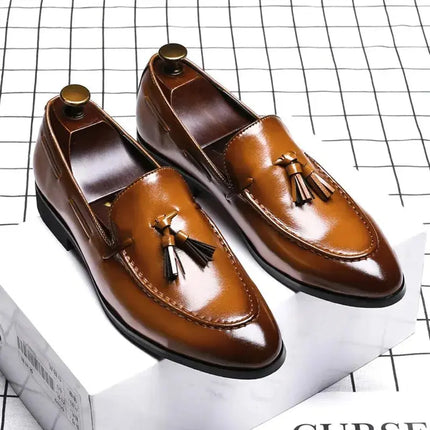 Fashion Men Brown Boat Shoes Pointed Toe Tassel British Stylish Black Office Career Leisure Party Dress Zapatos - Premium  from FRANTZDOL STORE  - Just $75! Shop now at FRANTZDOL STORE 