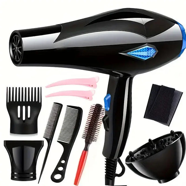 Professional Hair Dryer Fast Dry Electric Black Color High Speed Hair Dryer Blow Dryer For Salon Barber Home Use hair dryer set - Premium  from FRANTZDOL STORE  - Just $60! Shop now at FRANTZDOL STORE 