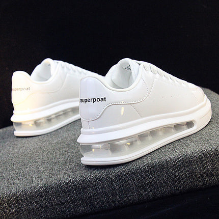 Patent Leather Shiny White Shoes For Men Couple Models All-match Korean Sports Shoes Men HEBDO STORE