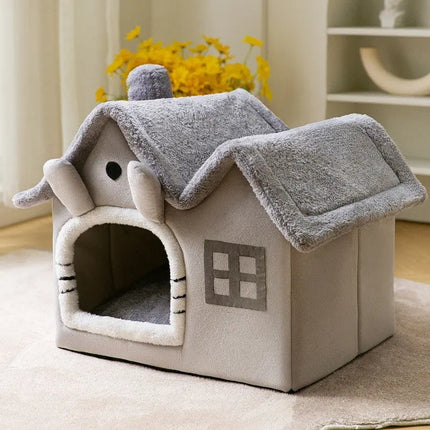 Foldable Dog House Pet Cat Bed Winter Dog Villa Sleep Kennel Removable Nest Warm Enclosed Cave Sofa Pets Supplies HEBDO