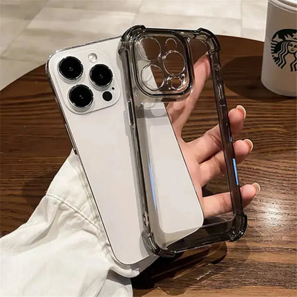 Luxury Shockproof Clear Phone Case For iPhone 14 13 12 11 15 Pro Max X XR XS 8 Plus Silicone Bumper Transparent Hard Back Cover - Premium  from FRANTZDOL STORE  - Just $12.99! Shop now at FRANTZDOL STORE 