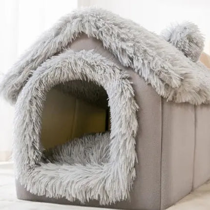 Foldable Dog House Pet Cat Bed Winter Dog Villa Sleep Kennel Removable Nest Warm Enclosed Cave Sofa Pets Supplies HEBDO