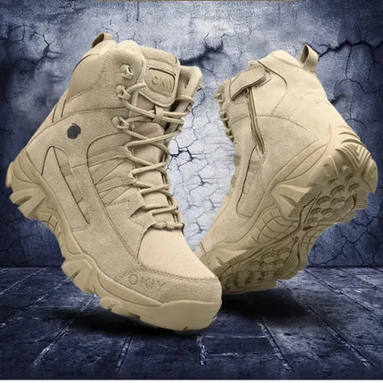 Men Military Boots Men Outdoor Cow Suede Ankle Boots Tactical Combat Boots Work Safty Shoe for Men Casual Waterproof Hiking Shoe - Premium  from FRANTZDOL STORE  - Just $16.61! Shop now at FRANTZDOL STORE 