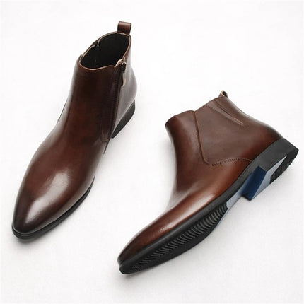 Brown Head Leather Business Shoes For Men HEBDO STORE