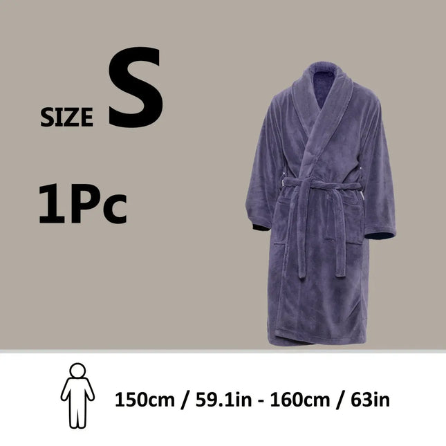 Ultra-Soft Fleece Bathrobe - Cozy, Warm & Machine Washable with Shawl Collar for Men and Women HEBDO