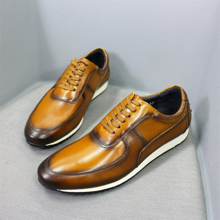 Sponge Leather Gentleman Mens Shoes With Rubber Outsole Heel HEBDO STORE