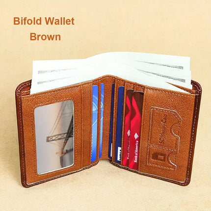 Genuine Leather Rfid Wallets For Men Vintage Thin Short Multi Function ID Credit Card Holder Money Bag Give Gifts To Men On Valentine's Day - Premium  from FRANTZDOL STORE  - Just $29.99! Shop now at FRANTZDOL STORE 