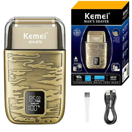 Kemei 870 Pro Metal Housing Barber Shop Hair Electric Shaver For Men Beard Bald Head Shaving Machine Rechargeable Electric Razor - Premium  from FRANTZDOL STORE  - Just $40! Shop now at FRANTZDOL STORE 