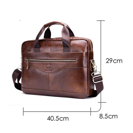 First layer cowhide multifunctional briefcase HEBDO STORE