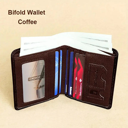 Genuine Leather Rfid Wallets For Men Vintage Thin Short Multi Function ID Credit Card Holder Money Bag Give Gifts To Men On Valentine's Day - Premium  from FRANTZDOL STORE  - Just $29.99! Shop now at FRANTZDOL STORE 