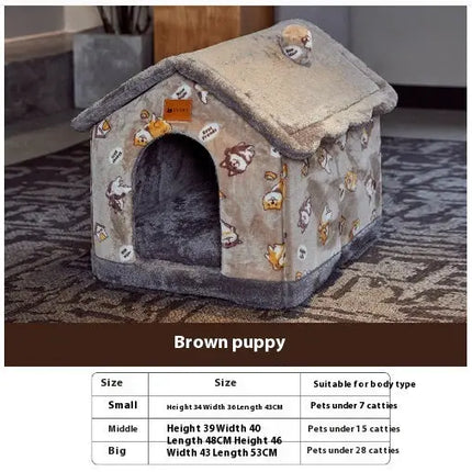 Foldable Dog House Pet Cat Bed Winter Dog Villa Sleep Kennel Removable Nest Warm Enclosed Cave Sofa Pets Supplies HEBDO