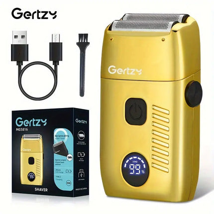 1pc GERTZY Electric Razor for Men, USB Rechargeable Foil Shaver with Dual Reciprocating Blades, Adjustable Speed, Digital LCD Display, 600mAh Lithium Battery, Ideal for Short Beard Trimming, Father'S Day Gift HEBDO