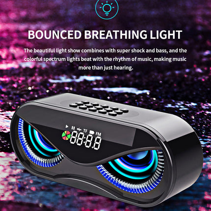 Colorful lights, dual speakers, digital buttons, song, Bluetooth speaker HEBDO STORE