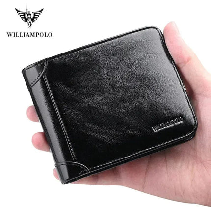 WILLIAMPOLO Genuine Leather Wallets Men Wallet Credit Business Card Holders Vintage Brown Leather Wallet Purses High Quality - Premium  from FRANTZDOL STORE  - Just $45.99! Shop now at FRANTZDOL STORE 