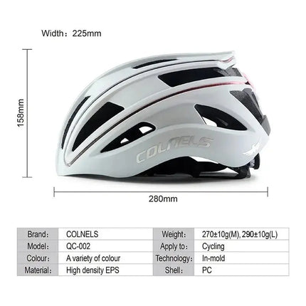 COLNELS Professional Cycling Helmet USB Charging Tail Light with Light Bar Outdoor Riding Sports Road Racing Bicycle Helmet - Premium  from FRANTZDOL STORE  - Just $51.26! Shop now at FRANTZDOL STORE 