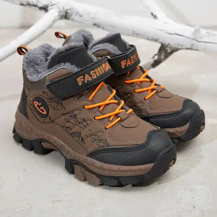 Children Casual Luminous Shoes For Boys Breathable Sneaker Winter Warm Plush Kids Hook&Loop Non-slipl Hiking Shoes - Premium  from FRANTZDOL STORE  - Just $39.99! Shop now at FRANTZDOL STORE 