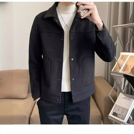 Men's Casual Top Clothes Short Woolen Coat HEBDO STORE