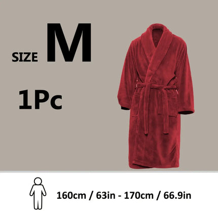 Ultra-Soft Fleece Bathrobe - Cozy, Warm & Machine Washable with Shawl Collar for Men and Women HEBDO