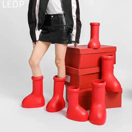 Fashionable Red Boots Spring and Autumn Waterproof Round Head Breathable All-match Casual Wear-resistant Comfortable Outdoor - Premium  from FRANTZDOL STORE  - Just $26.13! Shop now at FRANTZDOL STORE 