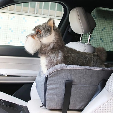 1pc Portable PetBooster Car Seat for Dogs and Cats with Plush Lining, Safety Leash Buckle, Travel Bag for Outdoor Use HEBDO