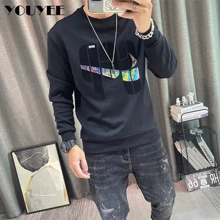 Letter Printed Sweater Men's Hoodies Autumn Winter New O-Neck Pullover Male Fashion Slim Long sleeve Bottomed Shirt Man Cloting - Premium  from FRANTZDOL STORE  - Just $50! Shop now at FRANTZDOL STORE 