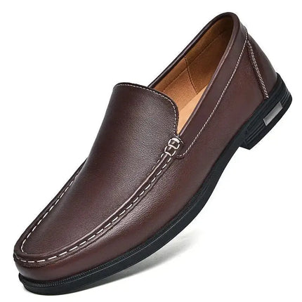 Luxury Brand Business Shoes Classic Brown Leather Shoes Men's Low Heel Loafers Shoes Comfortable and Breathable Wedding Shoes - Premium  from FRANTZDOL STORE  - Just $70! Shop now at FRANTZDOL STORE 