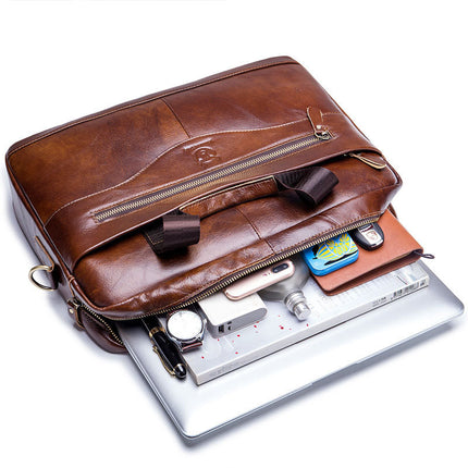 First layer cowhide multifunctional briefcase HEBDO STORE