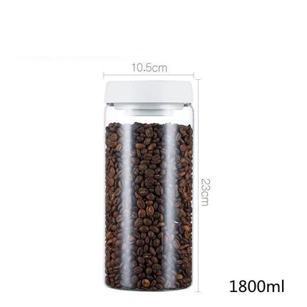 Vacuum Sealed Jug Set Black Coffee Beans Glass Airtight Canister Kitchen Food Grains Candy Keep Good Storage Jar Set Kitchen Gadgets HEBDO STORE