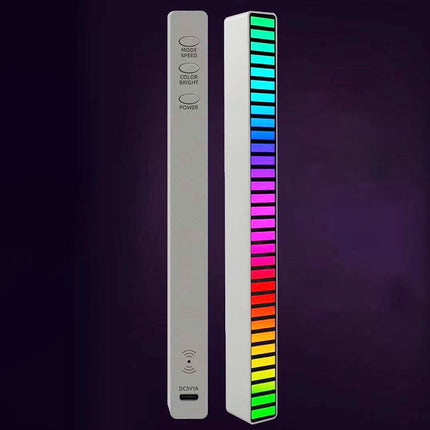 New Car Sound Control Light RGB Voice-Activated Music Rhythm Ambient Light With 32 LED 18 Colors Car Home Decoration Lamp HEBDO STORE