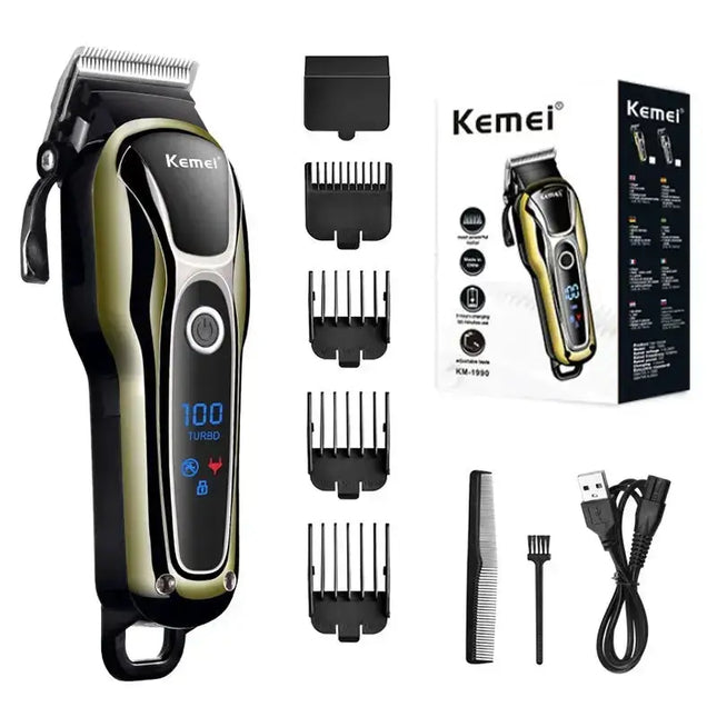 Kemei 2023 New Electric Hair Clipper, Rechargeable Trimmer, Men's Electric Shaver with LCD Display, Wireless Beard Trimmer. - Premium  from FRANTZDOL STORE  - Just $45! Shop now at FRANTZDOL STORE 