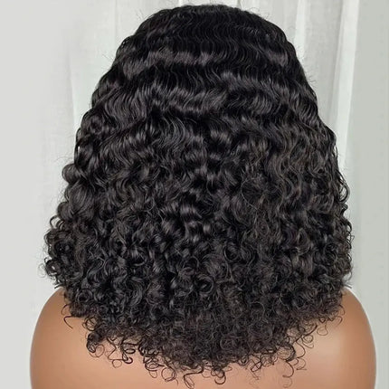 Glueless 12A Water Wave Mongolian 13X4 HD Transparent Lace Front Wig Bob Short Deep Wave 4x4 Lace Closure Isee Human Hair Wigs Hebdo Store