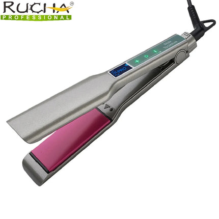 Hair Straightener Smart Touch Display LCD Dispaly Ceramic Heating Plate Flat Irons Professional MCH Fast Warm-up Wide Plate HEBDO STORE