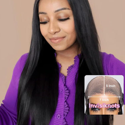 UNice 7x5 Bye Bye Knots Wig Pre Cut Bleached Straight Human Hair Lace Front Wig Ready To Wear Go Glueless Wig With Baby Hair HEBDO STORE