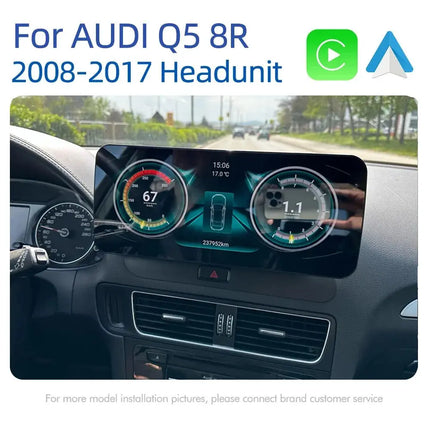 12.3 Android 14 System Car Radio Stereo For Audi Q5 8R 2008-2017 WiFi 4G LTE 8+128GB CarPlay BT IPS Touch Screen GPS HEBDO