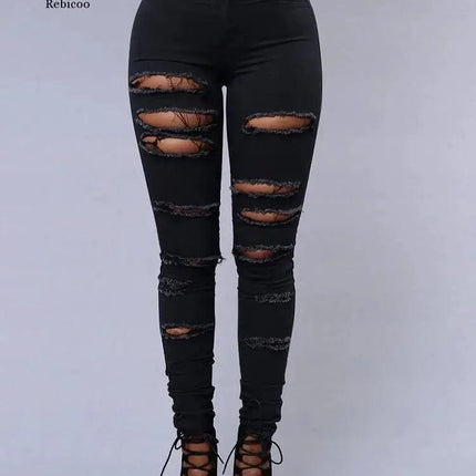 Women Slim Pants Jeans HEBDO STORE