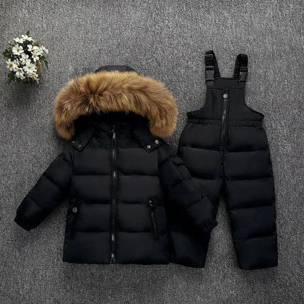 OLEKID -30 Degree Russia Winter children Boys Clothes set Down Jacket Coat + Overalls For Girl 1-5 Years Kids Baby Girl Snowsuit FRANTZDOL STORE