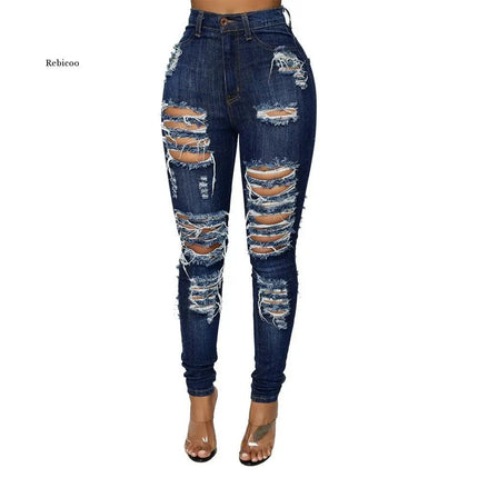 Women Slim Pants Jeans HEBDO STORE