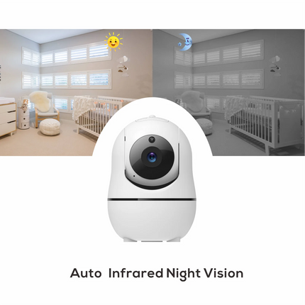 New 5 inch Video Baby Monitor with Camera and Audio, 4X Zoom, 22Hrs Battery, 1000ft Range 2-Way Audio Temperature Sensor Lullaby HEBDO STORE