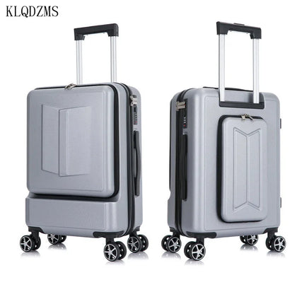 KLQDZMS 20’’24 Inch  Cabin Rolling Luggage Travel Suitcase Front Pocket Lock Cover With Laptop Bag HEBDO STORE